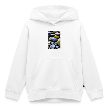 Bunte Steine - Kinder Premium Organic Hoodie - Weiß - Vorne - AI Model Kid Female (0cm)