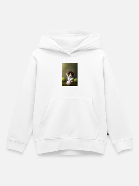 Baby Katze - Kinder Premium Organic Hoodie - Weiß