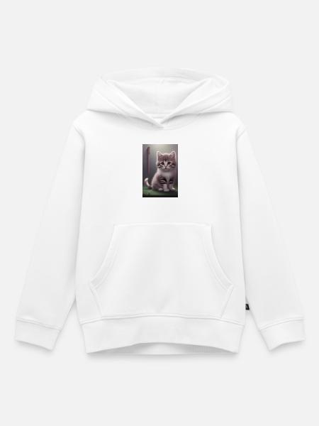 Baby Katze - Kinder Premium Organic Hoodie - Weiß