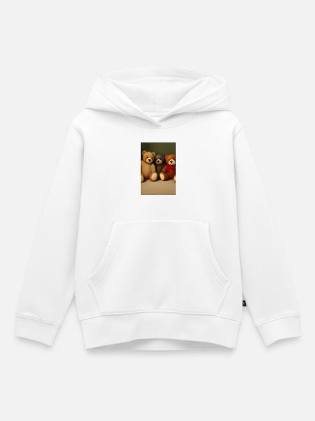 Teddybär - Kinder Premium Organic Hoodie - Weiß