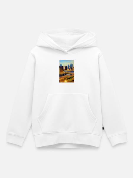 New York City Skyline - Kinder Premium Organic Hoodie - Weiß