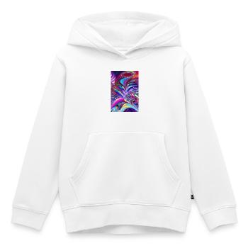 Art abstrait - Sweat Premium à capuche enfant bio - blanc - Devant - AI Model Kid Female (0cm)
