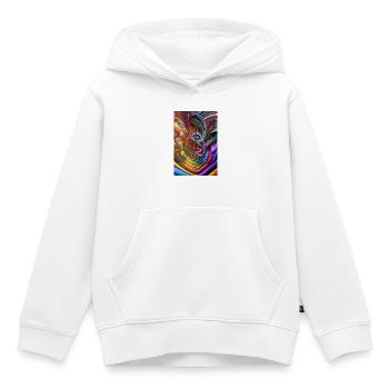 Art abstrait - Sweat Premium à capuche enfant bio - blanc - Devant - AI Model Kid Female (0cm)