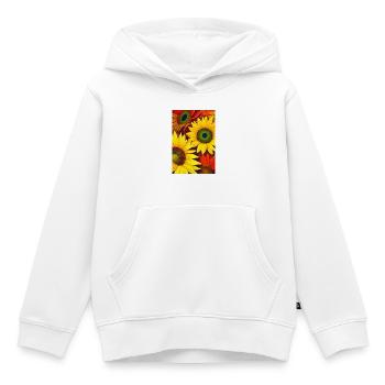 Tournesols - Sweat Premium à capuche enfant bio - blanc - Devant - AI Model Kid Female (0cm)