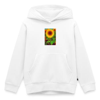 Tournesols - Sweat Premium à capuche enfant bio - blanc - Devant - AI Model Kid Female (0cm)