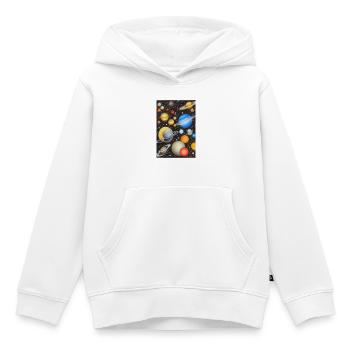 Weltall und Planeten - Kinder Premium Organic Hoodie - Weiß - Vorne - AI Model Kid Female (0cm)