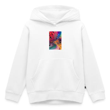 Art abstrait - Sweat Premium à capuche enfant bio - blanc - Devant - AI Model Kid Female (0cm)