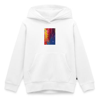 Art abstrait - Sweat Premium à capuche enfant bio - blanc - Devant - AI Model Kid Female (0cm)
