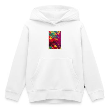 Art abstrait - Sweat Premium à capuche enfant bio - blanc - Devant - AI Model Kid Female (0cm)