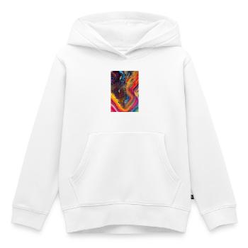 Art abstrait - Sweat Premium à capuche enfant bio - blanc - Devant - AI Model Kid Female (0cm)