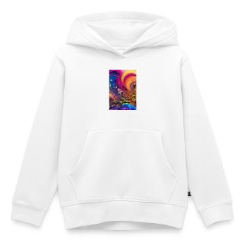 Art abstrait - Sweat Premium à capuche enfant bio - blanc - Devant - AI Model Kid Female (0cm)