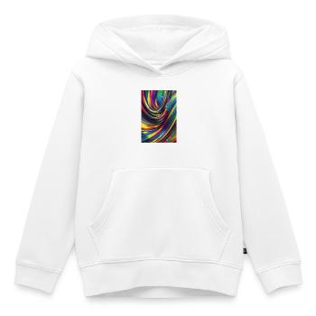 Art abstrait - Sweat Premium à capuche enfant bio - blanc - Devant - AI Model Kid Female (0cm)