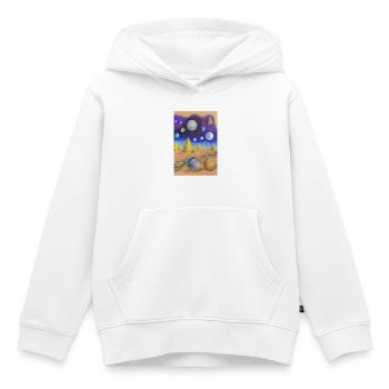 Weltall und Planeten - Kinder Premium Organic Hoodie - Weiß - Vorne - AI Model Kid Female (0cm)