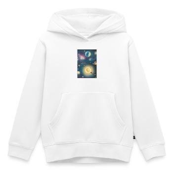 Weltall und Planeten - Kinder Premium Organic Hoodie - Weiß - Vorne - AI Model Kid Female (0cm)
