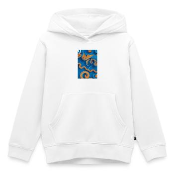 Art abstrait - Sweat Premium à capuche enfant bio - blanc - Devant - AI Model Kid Female (0cm)