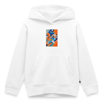 Art abstrait - Sweat Premium à capuche enfant bio - blanc - Devant - AI Model Kid Female (0cm)