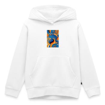 Art abstrait - Sweat Premium à capuche enfant bio - blanc - Devant - AI Model Kid Female (0cm)