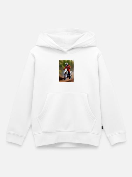 Motocross Fahren - Kinder Premium Organic Hoodie - Weiß