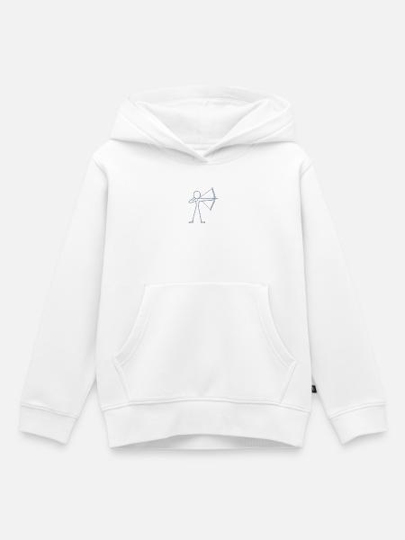 Strichmännchen Bogen Bogenschießen Bogenschütze - Kinder Premium Organic Hoodie - Weiß
