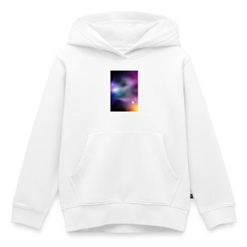 Image de la galaxie - Sweat Premium à capuche enfant bio - blanc - Devant - AI Model Kid Female (0cm)