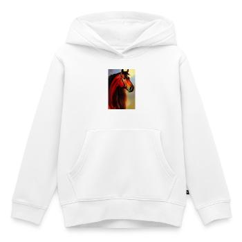 Pferdekopf Öl Malerei - Kinder Premium Organic Hoodie - Weiß - Vorne - AI Model Kid Female (0cm)