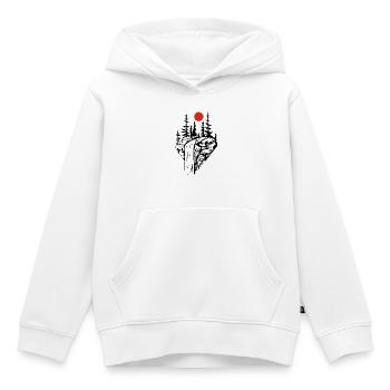 Der schwarze Wasserfall und die rote Sonne - Kinder Premium Organic Hoodie - Weiß - Vorne - AI Model Kid Female (0cm)