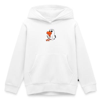 Famille de mouettes - mouette avec bébé - Sweat Premium à capuche enfant bio - blanc - Devant - AI Model Kid Female (0cm)