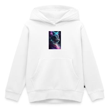 Katze im Weltall - Kinder Premium Organic Hoodie - Weiß - Vorne - AI Model Kid Female (0cm)