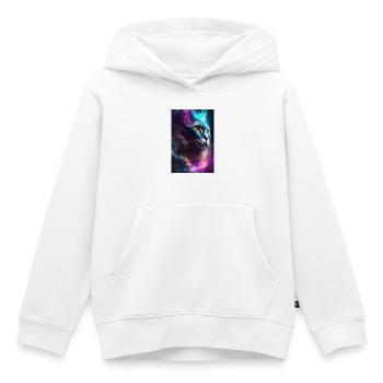 Katze im Weltall - Kinder Premium Organic Hoodie - Weiß - Vorne - AI Model Kid Female (0cm)