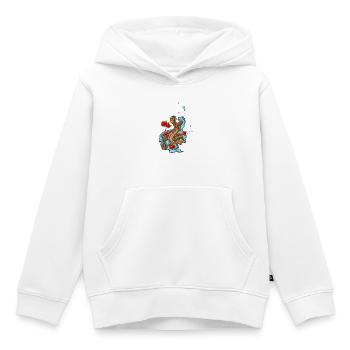 Serpent coloré en colère avec des fleurs - Sweat Premium à capuche enfant bio - blanc - Devant - AI Model Kid Female (0cm)