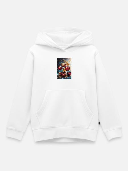 Kirschen mit Gold - Kinder Premium Organic Hoodie - Weiß