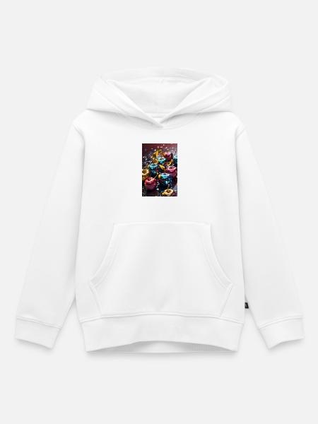 Kirschen Golden Metallisch - Kinder Premium Organic Hoodie - Weiß