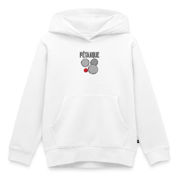 Boules de boules pour bouler et pétanque - Sweat Premium à capuche enfant bio - blanc - Devant - AI Model Kid Female (0cm)
