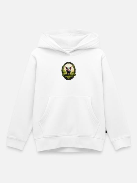 Glücksschwein - Kinder Premium Organic Hoodie - Weiß