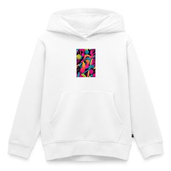 Modèle abstrait moderne - Sweat Premium à capuche enfant bio - blanc - Devant - AI Model Kid Female (0cm)