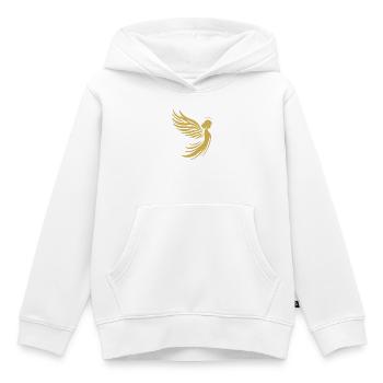 Ein Engel mit Flügel und Heiligenschein Silhouette - Kinder Premium Organic Hoodie - Weiß - Vorne - AI Model Kid Female (0cm)