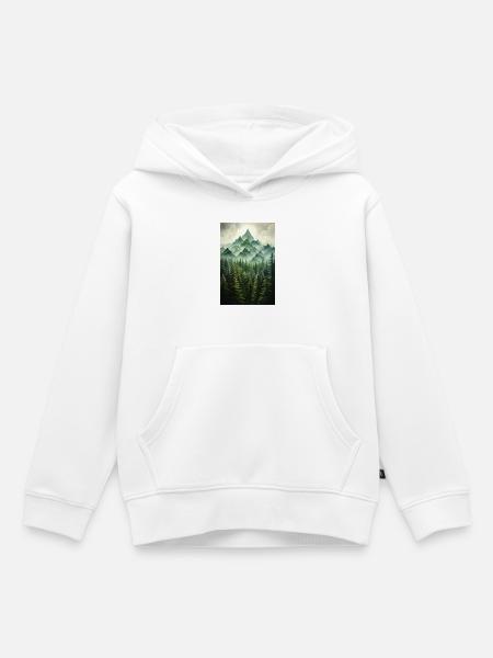 Waldlandschaft - Kinder Premium Organic Hoodie - Weiß