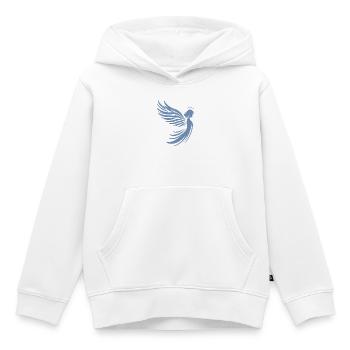 Ein Engel mit Flügel und Heiligenschein Silhouette - Kinder Premium Organic Hoodie - Weiß - Vorne - AI Model Kid Female (0cm)