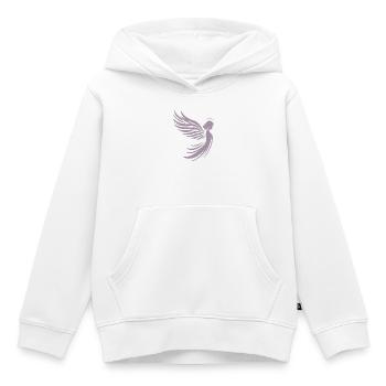 Ein Engel mit Flügel und Heiligenschein Silhouette - Kinder Premium Organic Hoodie - Weiß - Vorne - AI Model Kid Female (0cm)