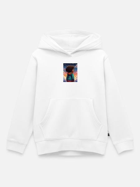 Nachthimmel Abenteuer Kinderdesign - Kinder Premium Organic Hoodie - Weiß