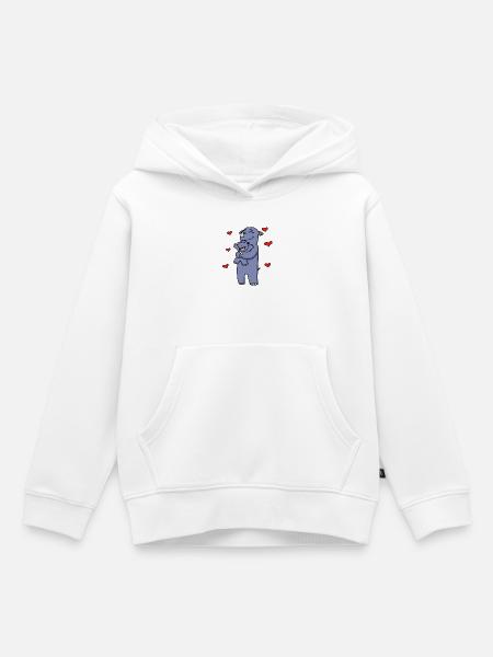 Nashorn Familie - Nashorn mit Baby - Nashörner - Kinder Premium Organic Hoodie - Weiß