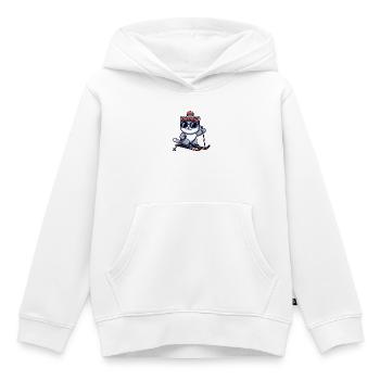 Ski britannique à poil court (Shorthair Skiing) Hiver - Sweat Premium à capuche enfant bio - blanc - Devant - AI Model Kid Female (0cm)