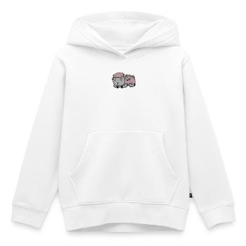 Famille de moutons - Moutons avec bébé - Parent isolé - Sweat Premium à capuche enfant bio - blanc - Devant - AI Model Kid Female (0cm)