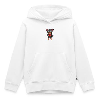Hund mit Herz und Brille - Lancashire Heeler - Kinder Premium Organic Hoodie - Weiß - Vorne - AI Model Kid Female (0cm)