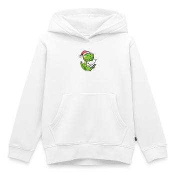 Dino Niedlich Müde Ausschlafen Weihnachten - Kinder Premium Organic Hoodie - Weiß - Vorne - AI Model Kid Female (0cm)
