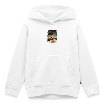 Funny Cut Out Cat Selfie UFO 3D Effect - Kids Premium Organic Hoodie - white - Front - AI Model Kid Female (0cm)