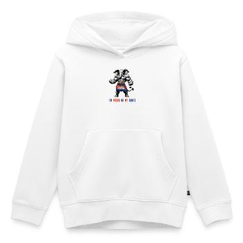 Je suis fier de mes itinéraires au Cambodge - Sweat Premium à capuche enfant bio - blanc - Devant - AI Model Kid Female (0cm)
