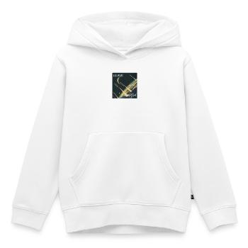 Retro Style Plakat Raumfahrt „Leave Earth“ - Kinder Premium Organic Hoodie - Weiß - Vorne - AI Model Kid Female (0cm)