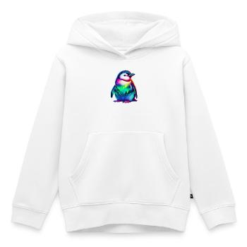 Aurora Borealis Pinguin - Kinder Premium Organic Hoodie - Weiß - Vorne - AI Model Kid Female (0cm)