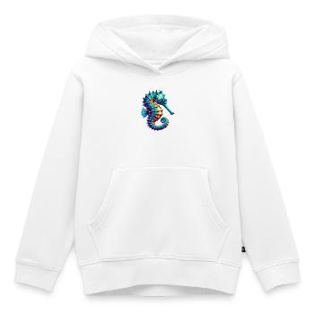 Hippocampe - Sweat Premium à capuche enfant bio - blanc - Devant - AI Model Kid Female (0cm)